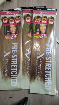 3 Pack Pre Stretched Braiding Hair 9X 52''  COLOR 27/30/613  X-Pression Outre