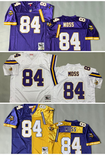 Vintage Randy Moss #84 Vikings Throwback Stitched Jersey
