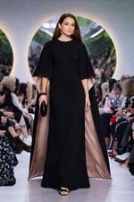 VALENTINO CAPE EFFECT CUTOUT TWO TONE CREPE GOWN DRESS IT 38