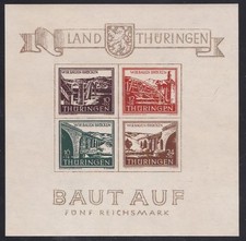 Germany SBZ Thüringen Semi-postal Bridge Sheet MNH Reproduction Stamp sv