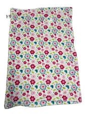 Little Miracles Baby Blanket Pink Teal Flowers Soft Fleece Costco