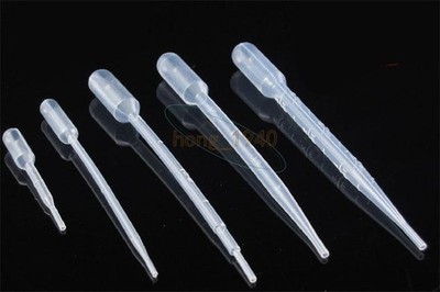 100pcs Disposable Plastic Graduated Dropper Transfer Pipette Airbrush 0.2ml New