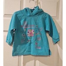 Vintage OshKosh Hoodie 2T USA Made Floral Wildflowers Sweatshirt Toddler