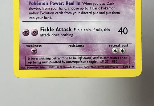 Dark Slowbro 12/82 (LP) Holo Rare Team Rocket Unlimited 1996 WOtC Pokémon Card - Picture 4 of 8