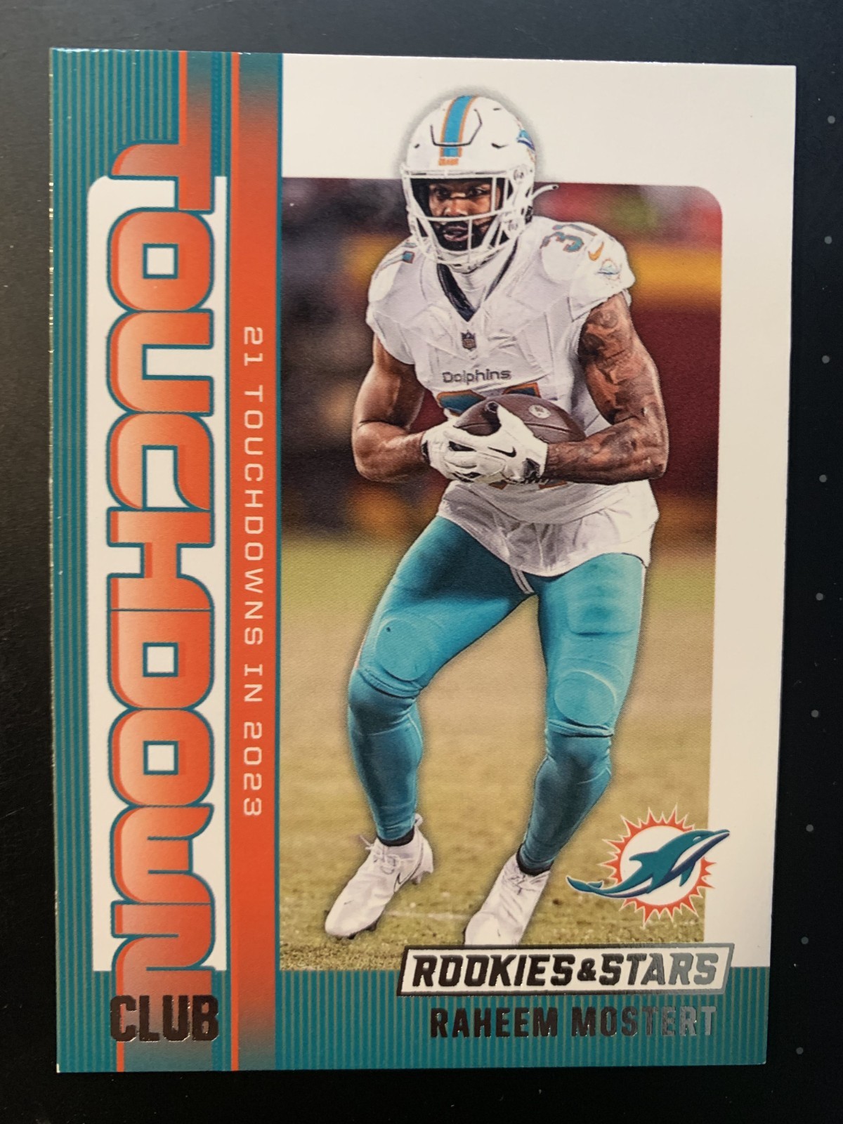 2024 Raheem Mostert Panini Rookies & Stars Longevity Red Touchdown Club #TC-RMT