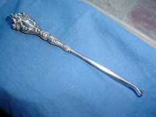 OLD ANTIQUE ORNATE STERLING SILVER SHOE BUTTON HOOK