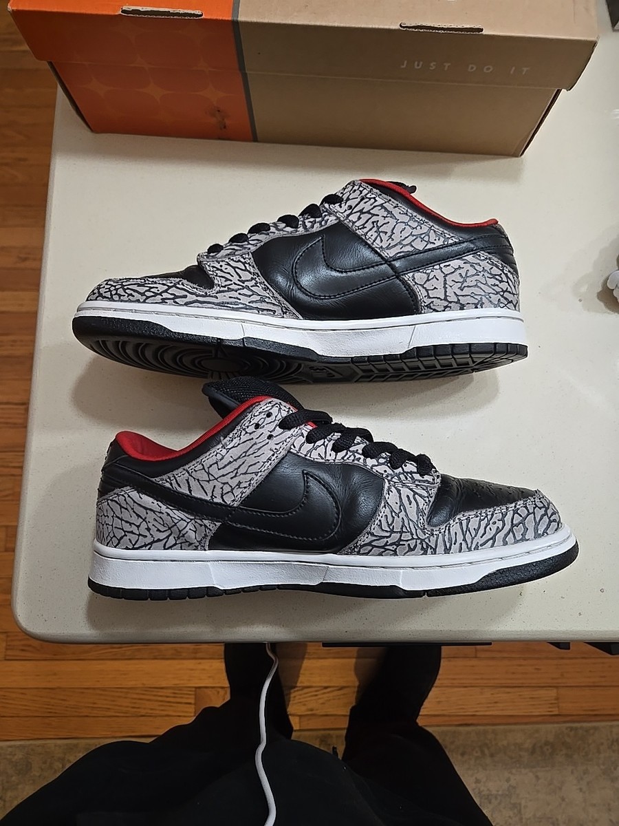 Size 10 - Nike Supreme x Dunk Pro SB Low Black Cement🖤❤️🩶 2002