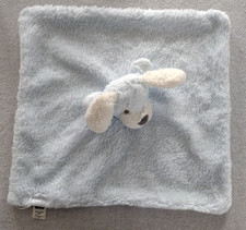 Mud Pie Puppy Dog Lovey Security Blanket White and Blue Mudpie Animal Toy 13"