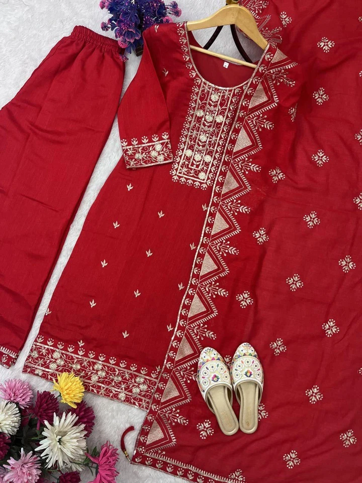 Designer Indian Wedding Dress Pakistani Bollywood Top Pent New Party Wear - Image 4 of 4