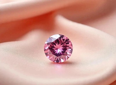 Loose 5.00 Ct Round Cut Lab Grown CVD Diamond Natural Pink Color VVS1 Certified