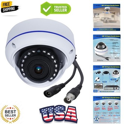 5MP 4MP 180 Degree Wide Angle Dome Security Camera HD-TVI/CVI/AHD/960H Analog...