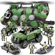 56-in-1 Army Men Toys Sets for Boys 4-7 8-12, Military Helicopter/Truck/Kayak...