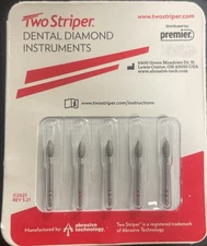 Abrasive Technology Two Striper FG #285.5 Football Fine Grit Diamond Burs 5/Pk