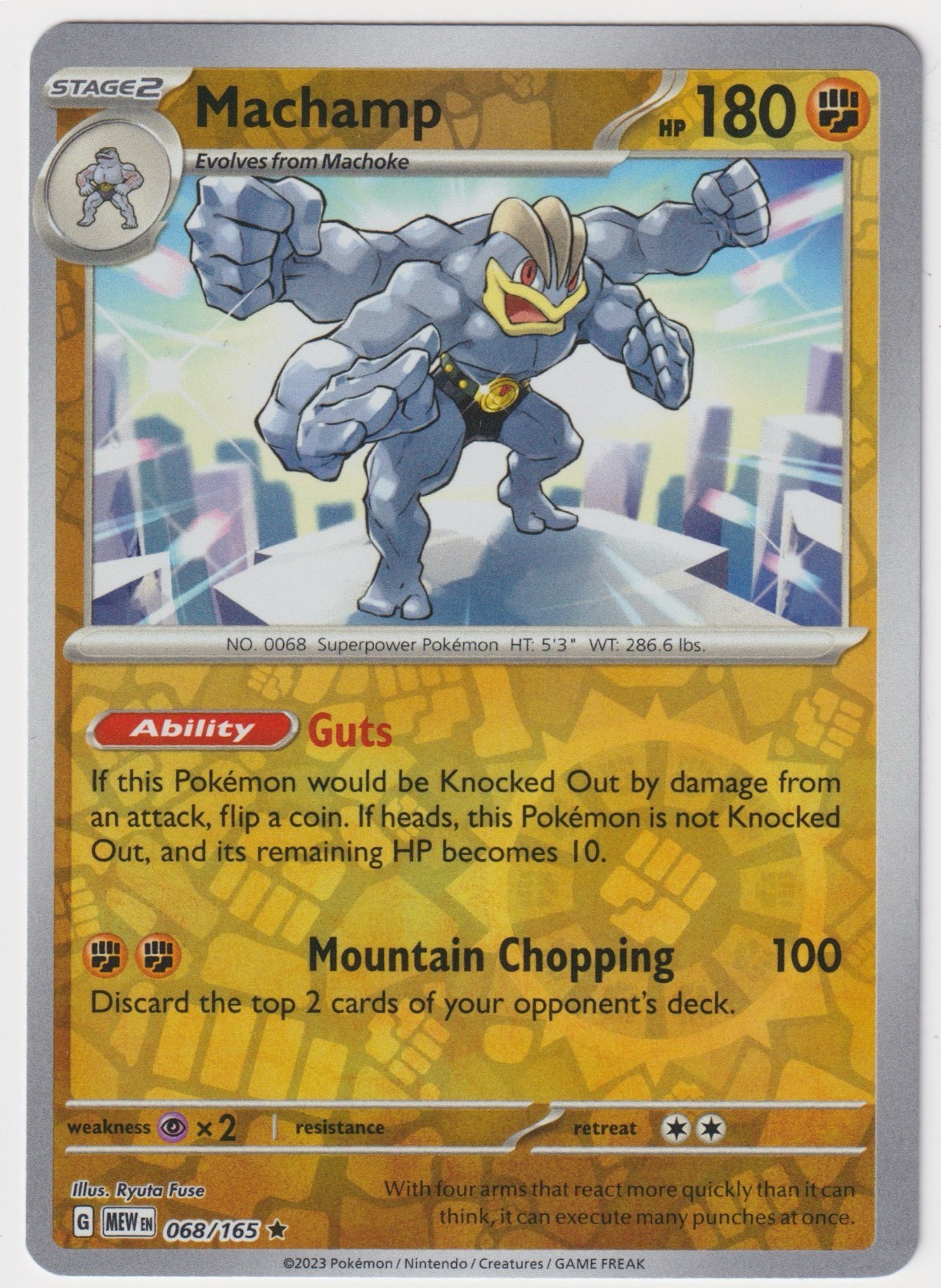 Machamp 068/165 Reverse Holo Rare Scarlet & Violet 151 NM – Pokémon TCG