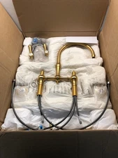 Newport Brass 9458/10 Chesterfield Widespread Bridge Kitchen Faucet - Satin Bron