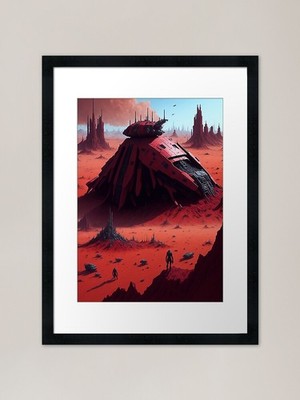 Alien on mars gerahmter Kunstdruck gerahmt Wandbild Poster Leinwanddruck Bild