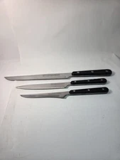 JA Henckels International Stainless 3pc Eversharp Knife Set Japan Black Handle