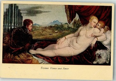 38182441 - sign. Tiziano Venus u. Amor Orgelspieler Verlag Julius Bard 1149