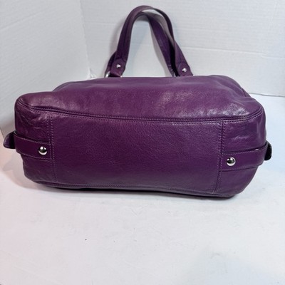 COACH Madison Maggie purple Leather Hobo Shoulder Bag Logo