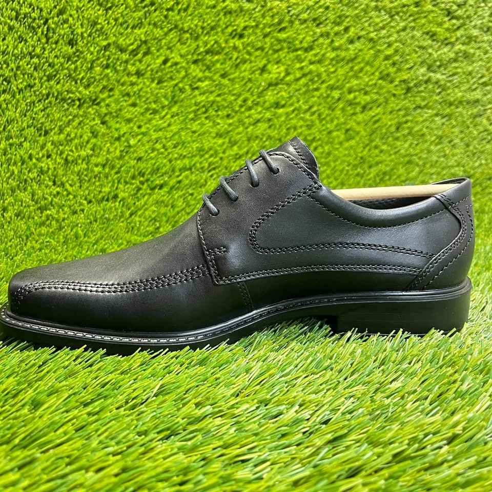 Zapatos mocasines de vestir Ecco New Jersey para hombre talla 7 negros clásicos de cuero sin cordones Foto 2 de 4