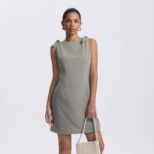 Women Bow Shoulder Mini Shift Dress - A New Day Olive Green