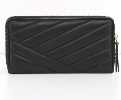 即発 TORY BURCH KIRA CHEVRON ZIP CONTINENTAL WALLET(90348) Tory Burch] KIRA CHEVRON ZIP CONTINENTAL WALLET 90348 BLACK