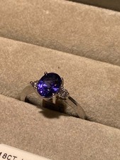 Tanzanite Diamond Ring White Gold 18ct