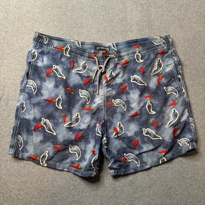 Vilebrequin Swim Trunks Mens 2XL XXL Hot Peppers Geometric Print Drawstring