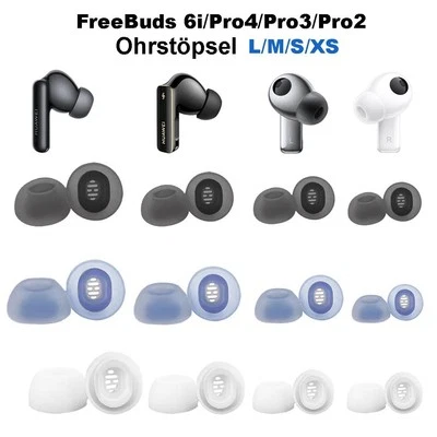 TOPETECH 2Paar Ohrstöpsel für FreeBuds 6i / FreeBuds Pro 4 / Pro3 / Pro 2 Silikon Eartips