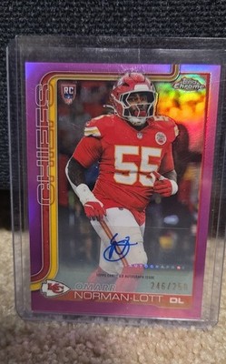 2025 Topps Chrome - Retail Rookie Autographs Omarr Norman-Lott  Pink /250 ZZ3