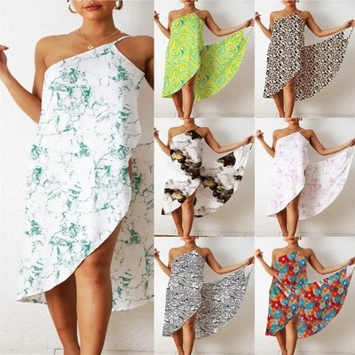 Damen Frauen Bikini Cover Up Sarong Strand langes Kleid Bademode Badeanzug Übergröße