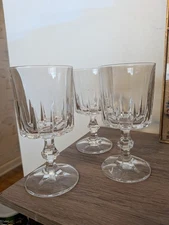 Lot Of Vintage Royal Crystal Rock, RCR Zeus Wine Goblets, Vertical Cut 
