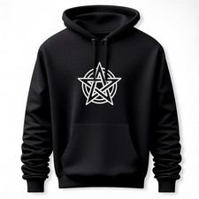 Pentagram Outline Hoodie  Pentacle Pagan Witchcraft Unisex Pullover V1