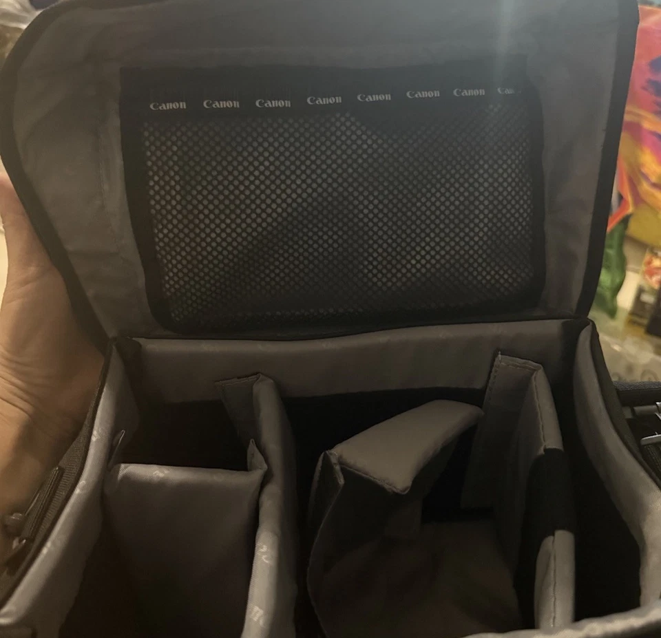 佳能数码单反相机单肩包 - 可调肩带 - 黑色 - 加垫 — 第 3/4 张图片