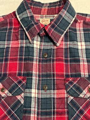 Vintage Edwin Flannel Shirt XL Red Plaid Workwear Button Up Japan Style Mens