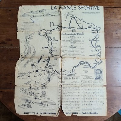 Original Partitur ''C est l Tour de France'' 1938 - Tino Rossi & Karte ''La...