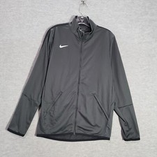 Nike Women Activewear Jacket Small Black Track Logo Pockets Full Zip Long Sleeve