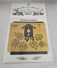 Christmas Birdhouse Brass Embossing Template Stencil Lasting Impressions Vintage
