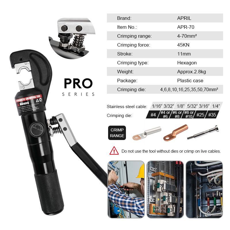 Hydraulic Crimping Tool YQK70 Cable Lug Crimper Plier 470mm2