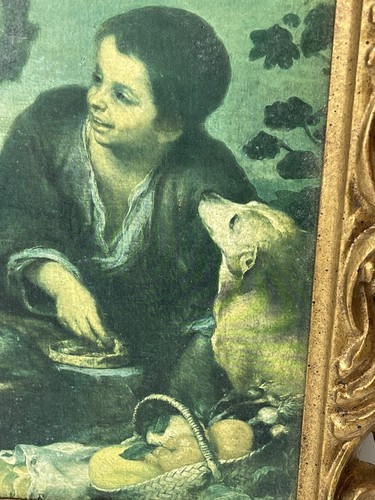 Corniciato Ornato Bartolome Esteban Murillo Stampa mangiatorpedini 12,5""x10-3/4"" Vintage - Foto 9 di 12