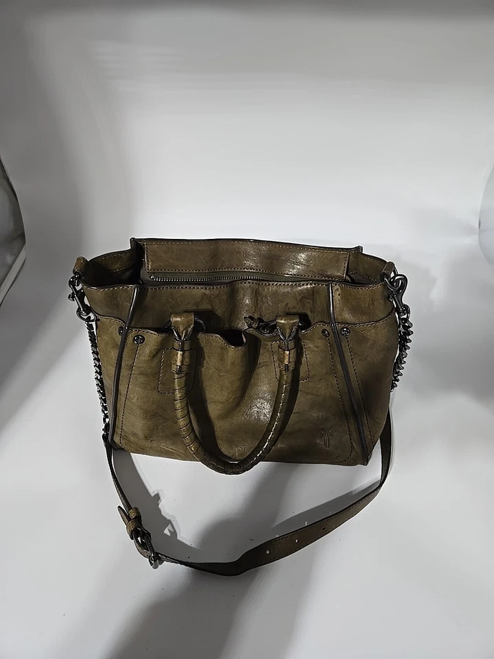 Bolso de hombro FRYE Demi tamaño mediano cartera de cuero marrón verde - Precio de venta sugerido por el fabricante 428 USD Foto 4 de 4