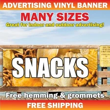 SNACK Advertising Banner Vinyl Sign Food Cafe BAR POPCORN CANDY DRINKS Buffet
