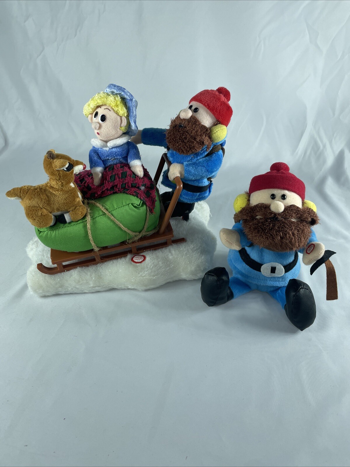 Gemmy Rudolph Hermey Yukon Cornelius Light-Up Sleigh with Music