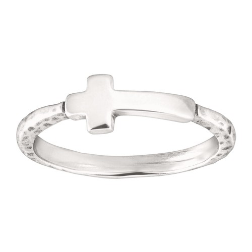 Silpada 'Simplex Cross' Horizontal Cross Textured Ring in Sterling Silver 9