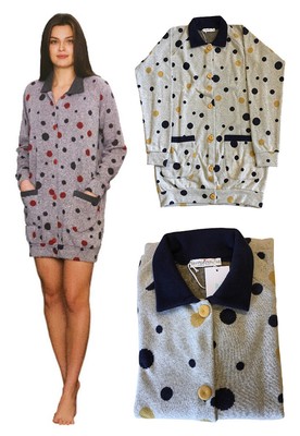 VESTAGLIA GIACCA CASA PILE DONNA AMICA A609 CALDO COTONE INVERNO APERTA PILE  BOT | eBay