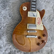 Standard LP Electric Guitar Tobacco Flamed Maple Top Bone Nut Mahogany Body