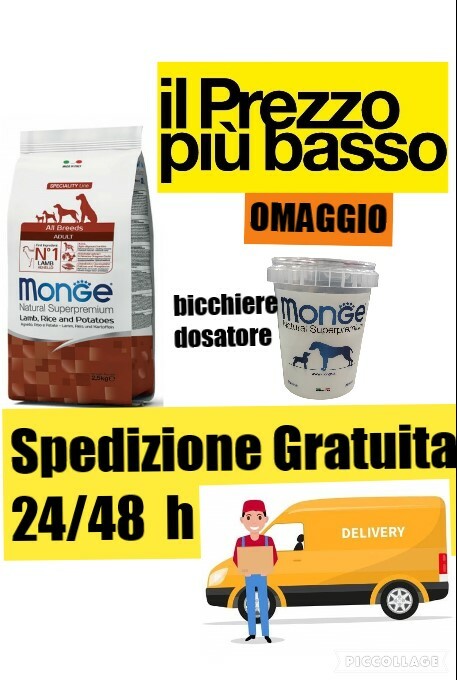 Monge All Breeds Adult Agnello e Riso 12 kg tutte le taglie + omaggio 