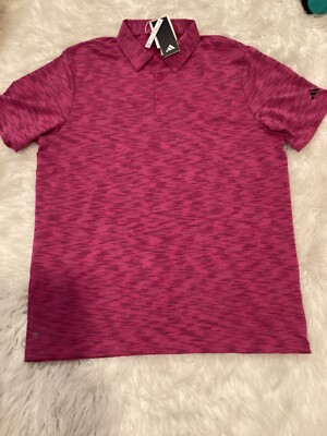 Adidas space dye Polo lucid fuchsia pink golf polo men HS1122 $70