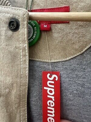Supreme Denim Varsity Jacket Tan Size M SS18 *FAST SHIP Supreme Denim Varsity Jacket Tan Size M SS18 *FAST SHIP