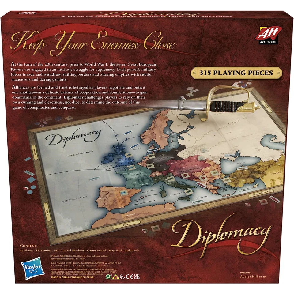 Diplomacy Cooperative Strategy Board Game 12+ and Family - Image 2 of 4